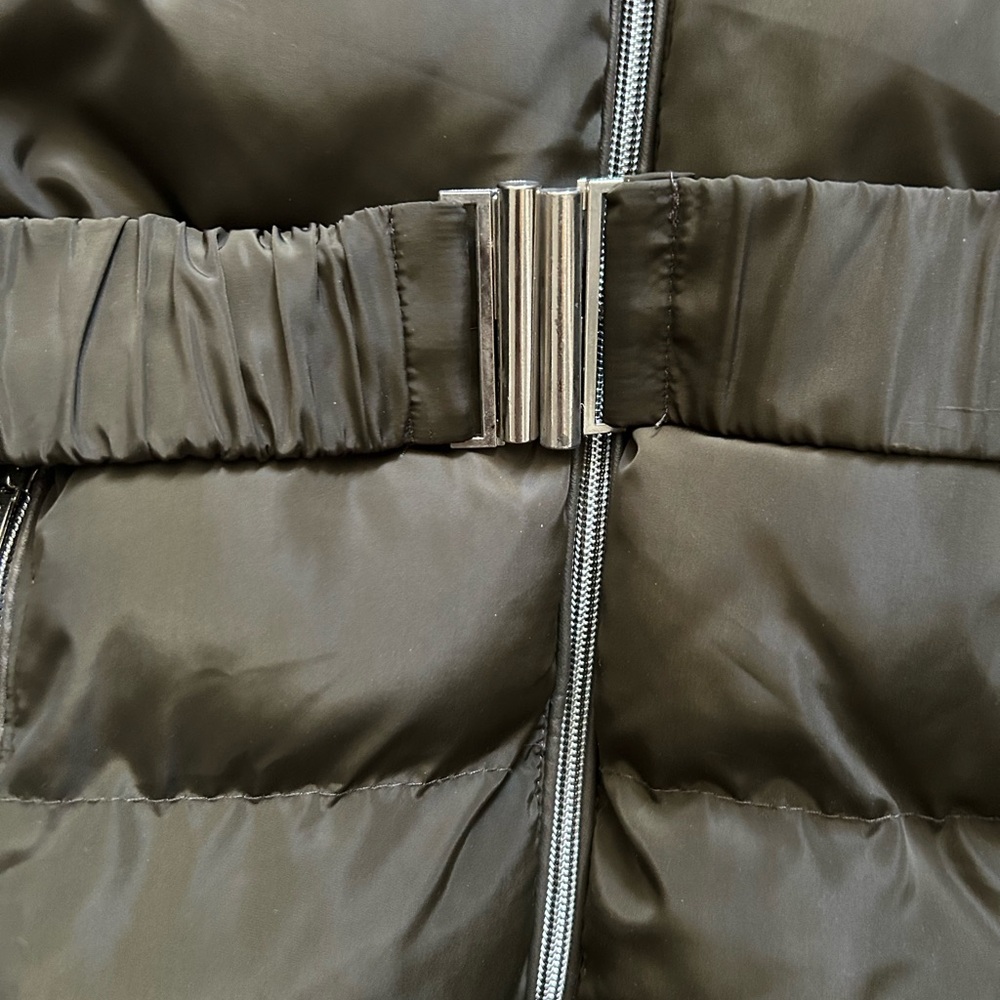 HanTon dark Olive Puffer Jacket with Faux Fur Hood - Picture 6 of 8